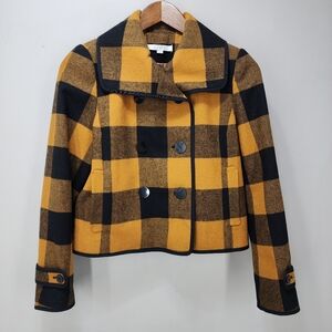 Loft Wool Blend Cropped Pea Coat Jacket